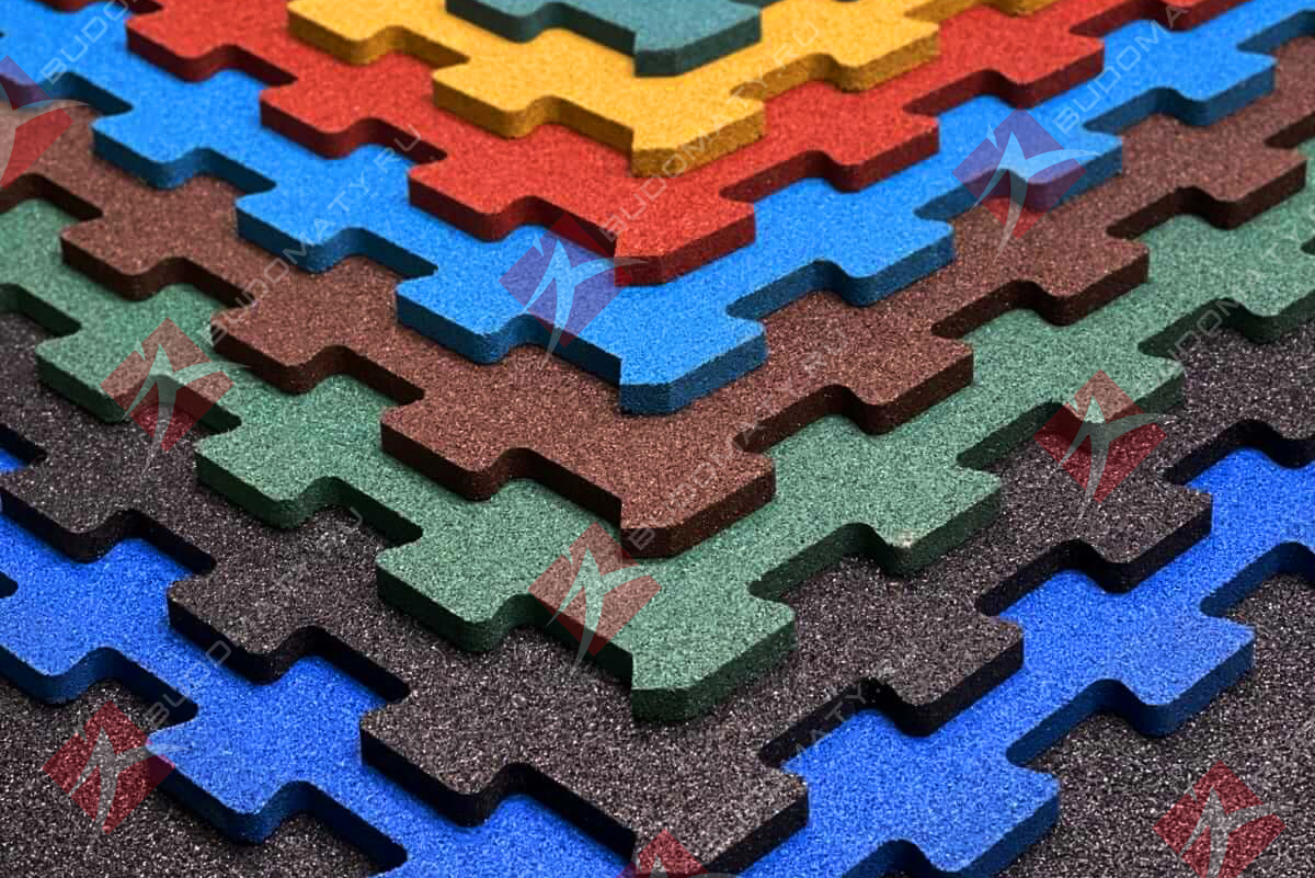 Резиновое покрытие Puzzle 1000×1000×10 мм. Доставка в Екатеринбург.